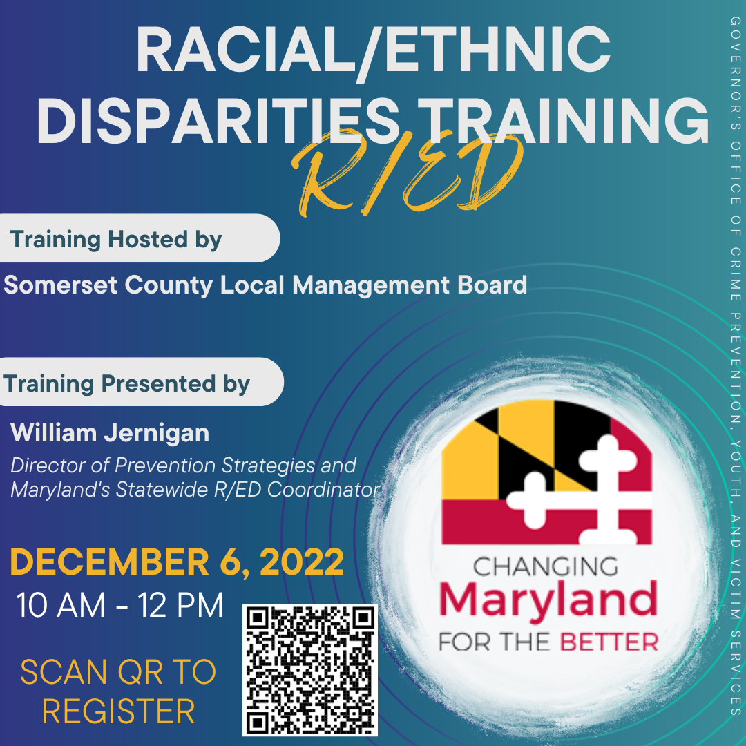 Racial/Ethnic Disparities Training flyer